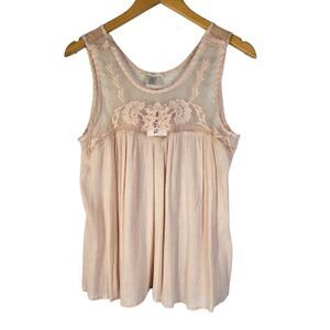 Intu Pink Lace Tank Top Nwt Size Large